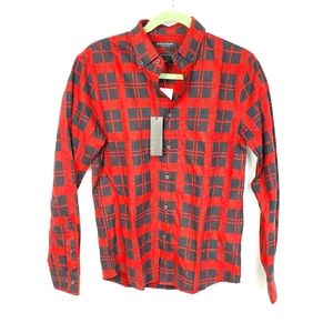 Banana Republic luxe flannel plaid untucked